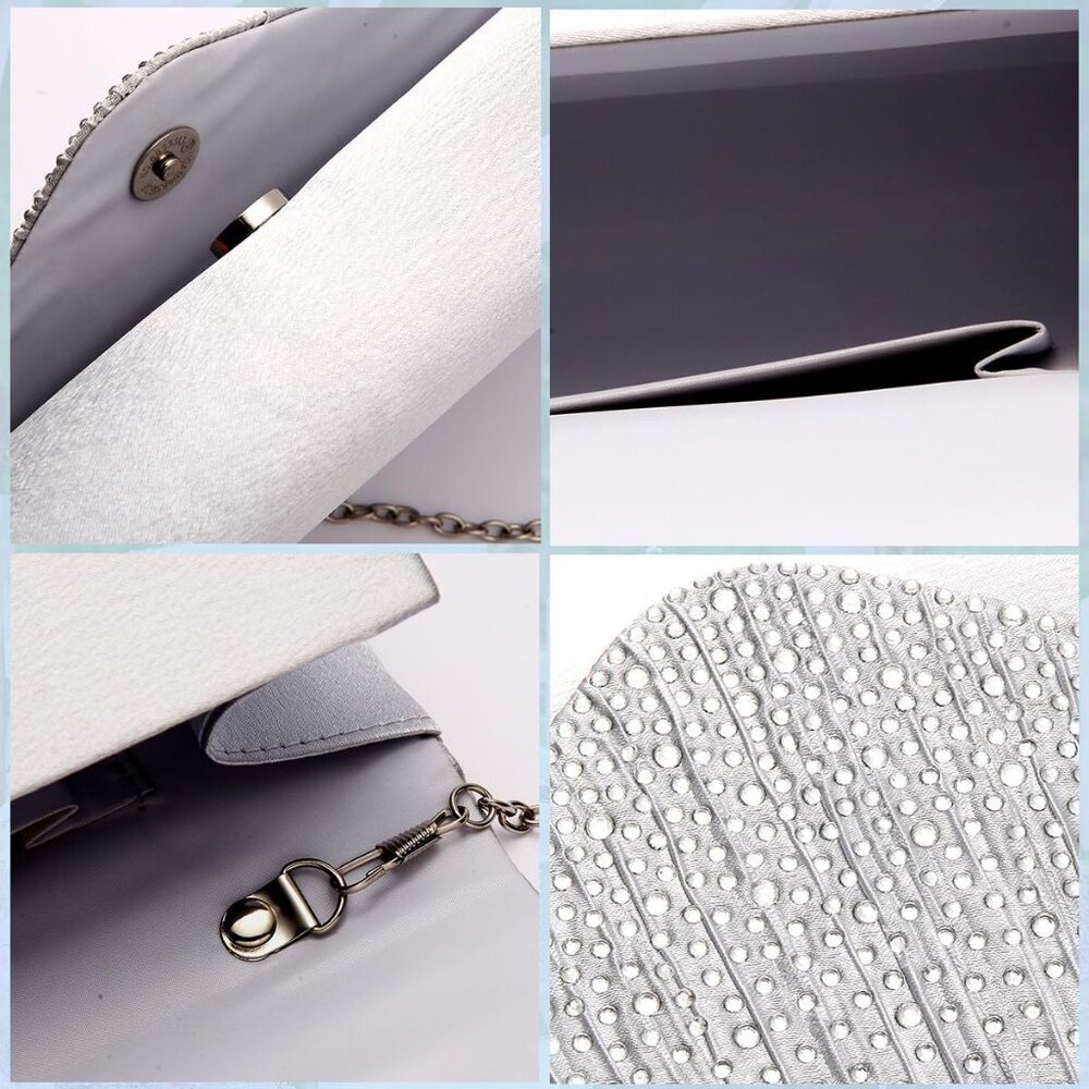 Clutch Purses for Women Evening Bag Formal Rhinestone Handbags for Wedding Party - Picture 6 of 7
